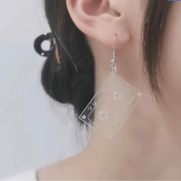 NWT Cassette Dangle Earrings - Perfect for Music Lovers and Retro Enthusiasts! - Picture 3 of 7